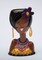 Ceramic African American Glam Girl Makeup Brush Holder, Home Décor, Gift for Her, Mom, Friend, or Coworker, Vanity Décor